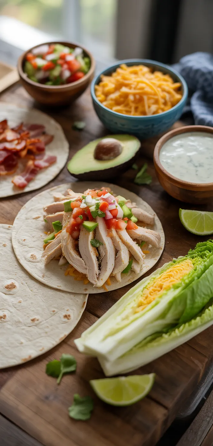 Ingredients photo for Chicken Bacon Ranch Wraps Recipe