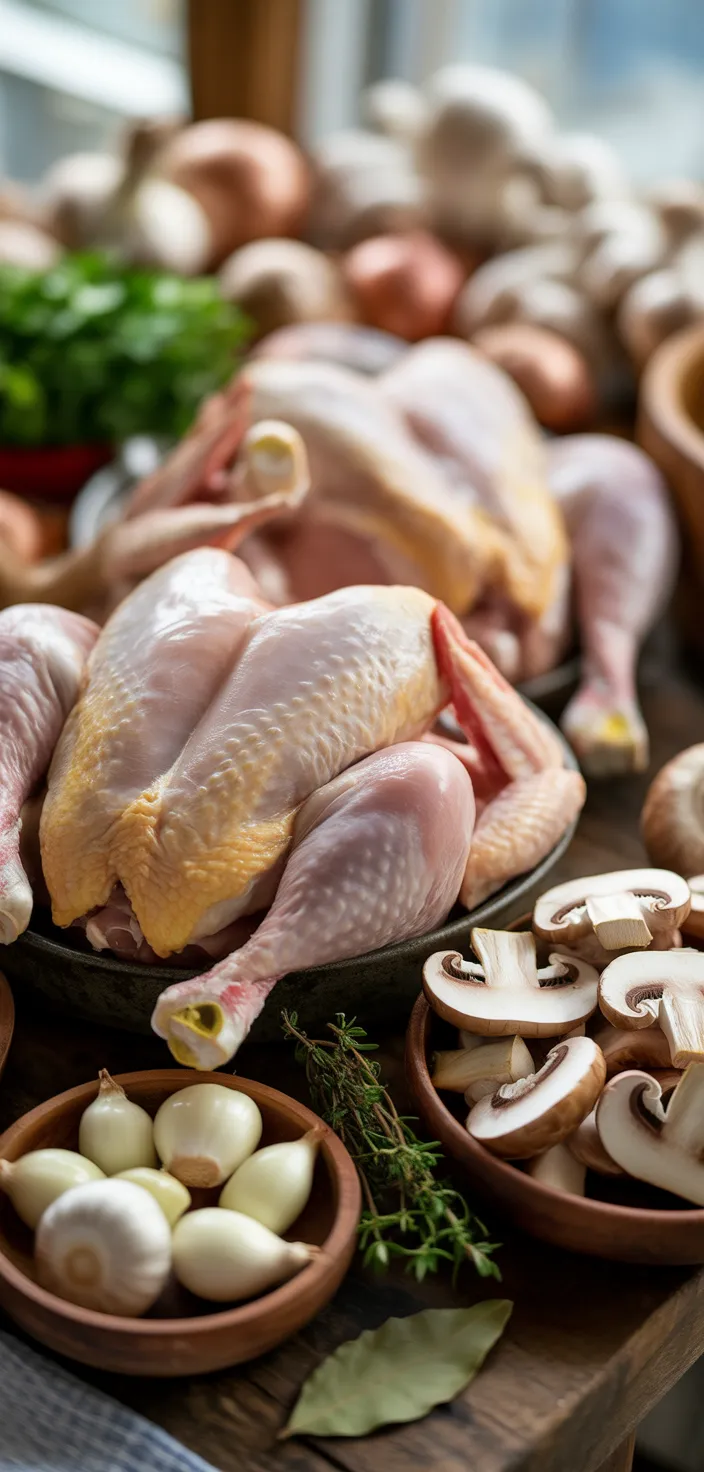 Ingredients photo for Chicken Chasseur (French Hunter’s Chicken) Recipe