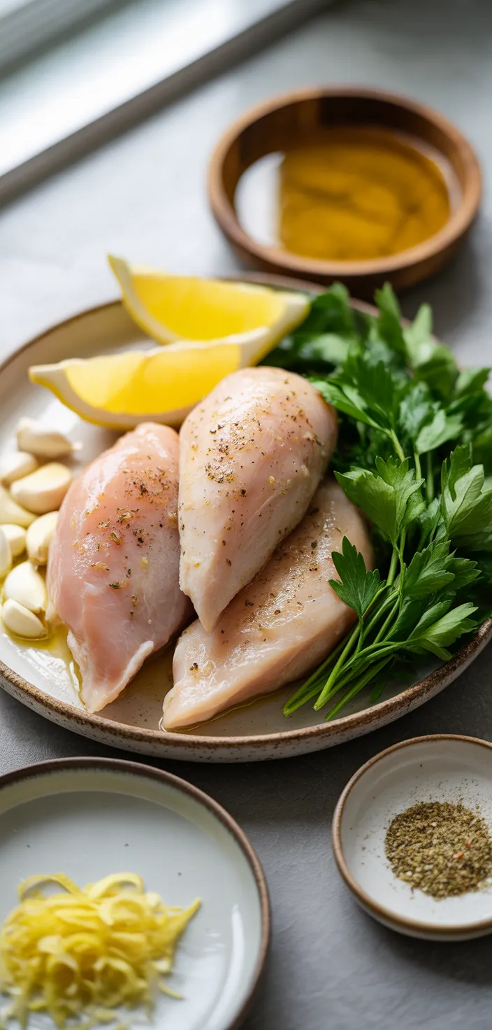 Ingredients photo for Easy Instant Pot Lemon Garlic Chicken Recipe