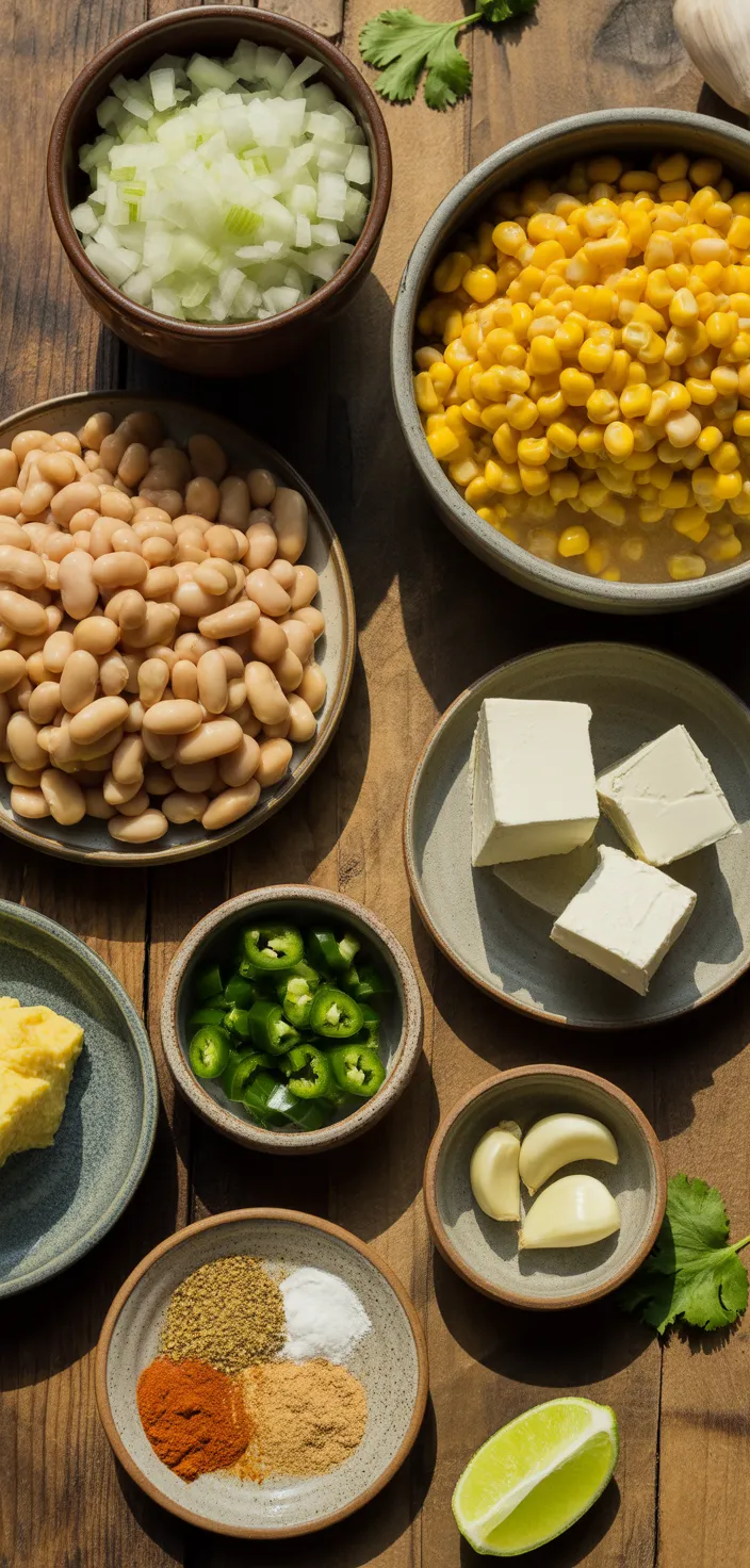 Ingredients photo for Slow Cooker Creamy White Chicken Chili Recipe