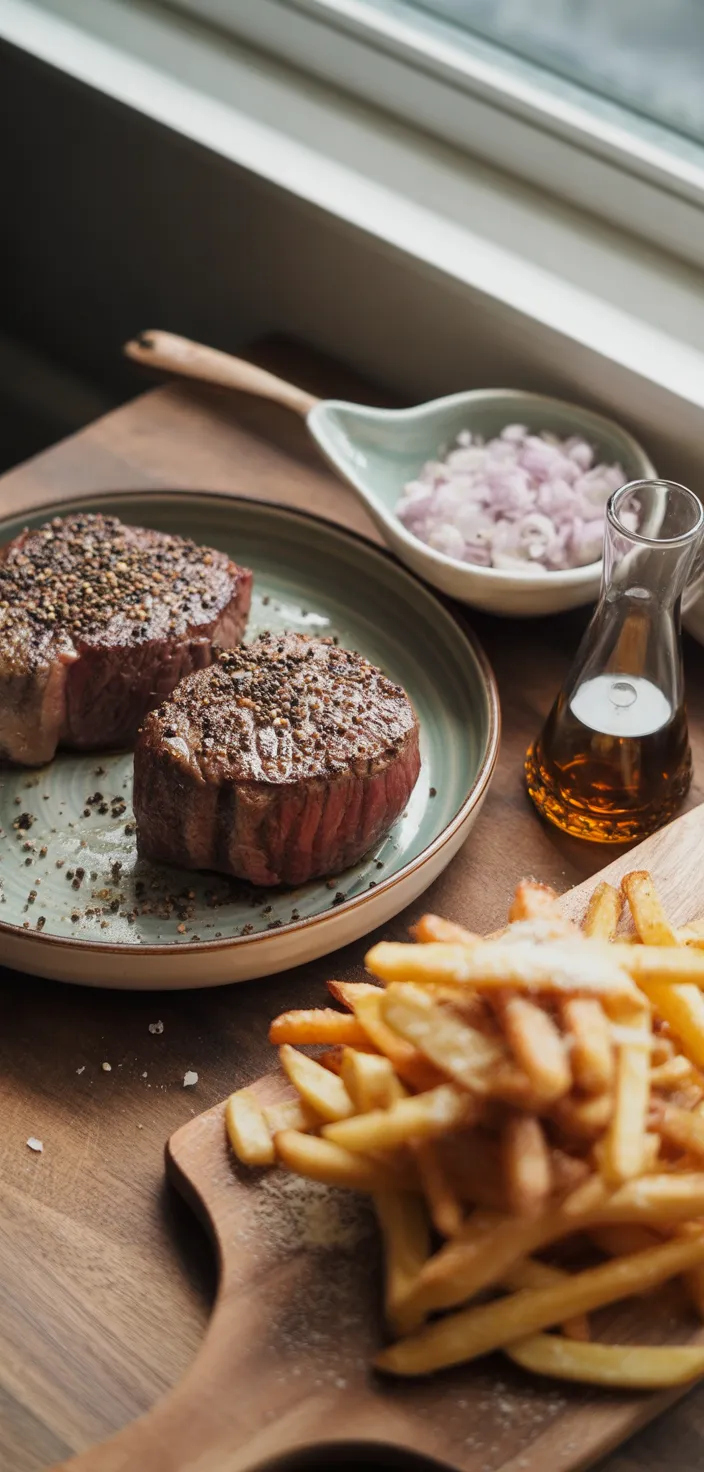 Ingredients photo for Steak Au Poivre + Simple Truffle Frites — Italian Enough Recipe
