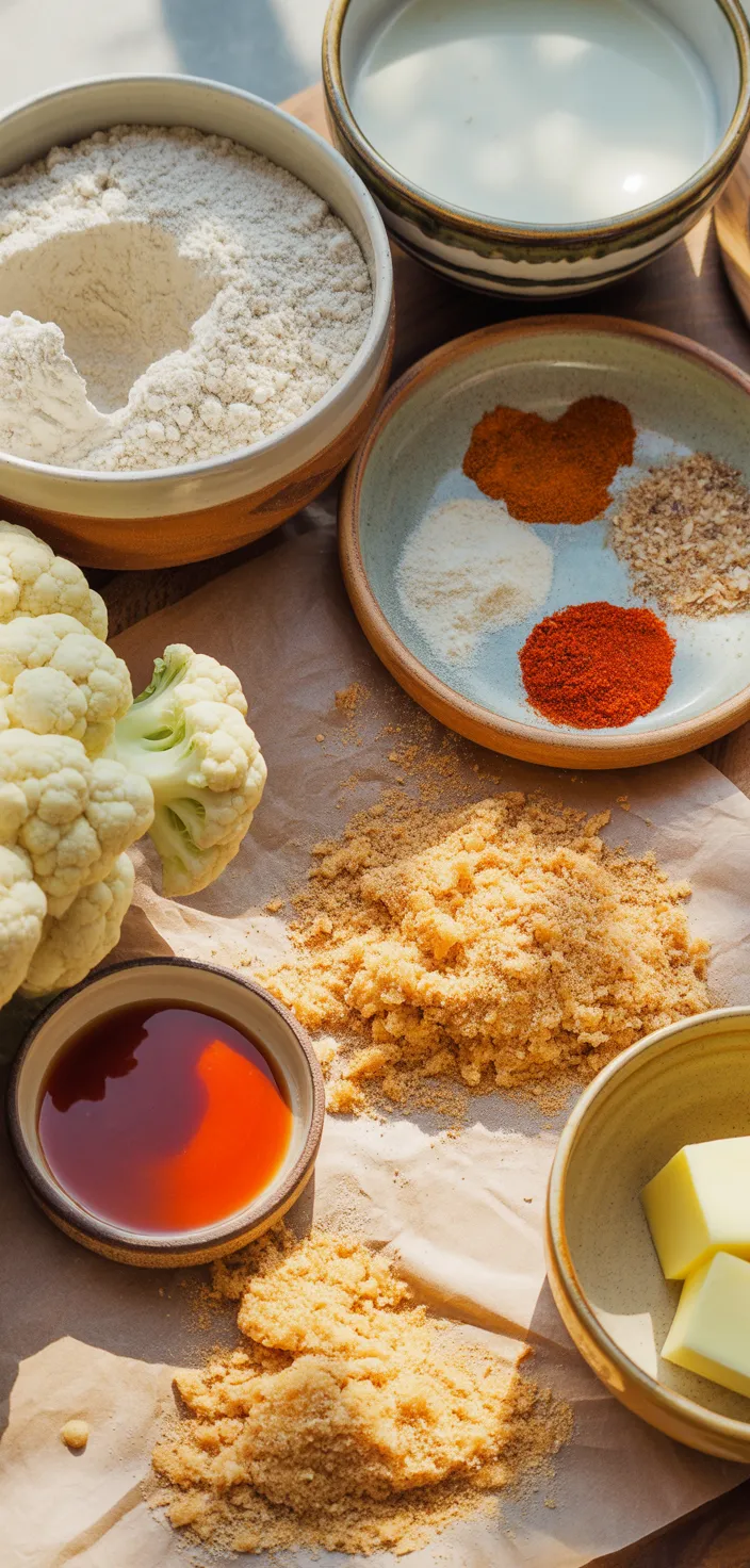 Ingredients photo for The BEST Air Fryer Buffalo Cauliflower Recipe