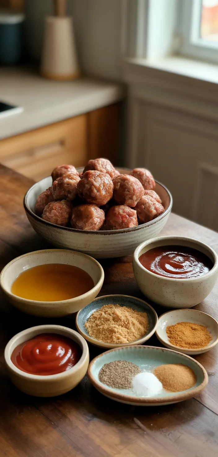 Ingredients photo for Honey Bbq Crockpot Meatballs Recipe