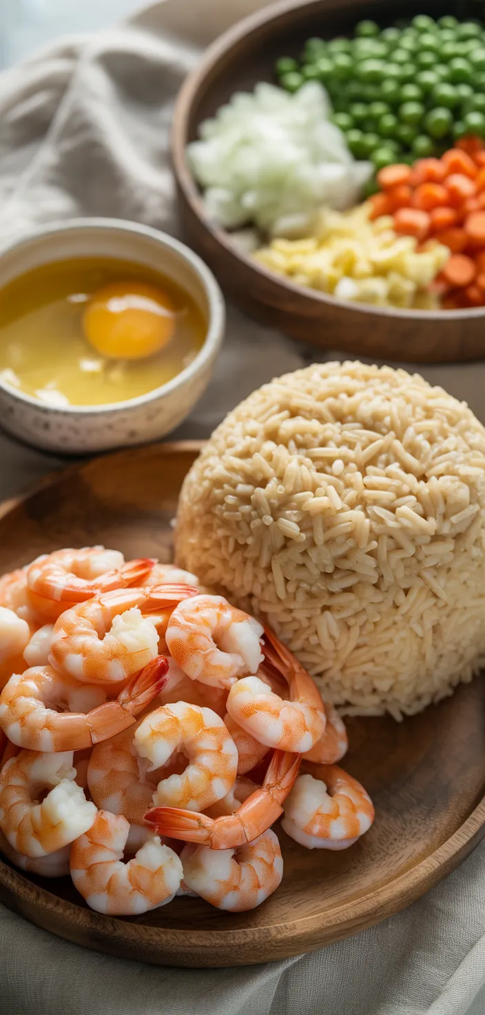 Ingredients photo for Easy Shrimp Fried Rice Recipe