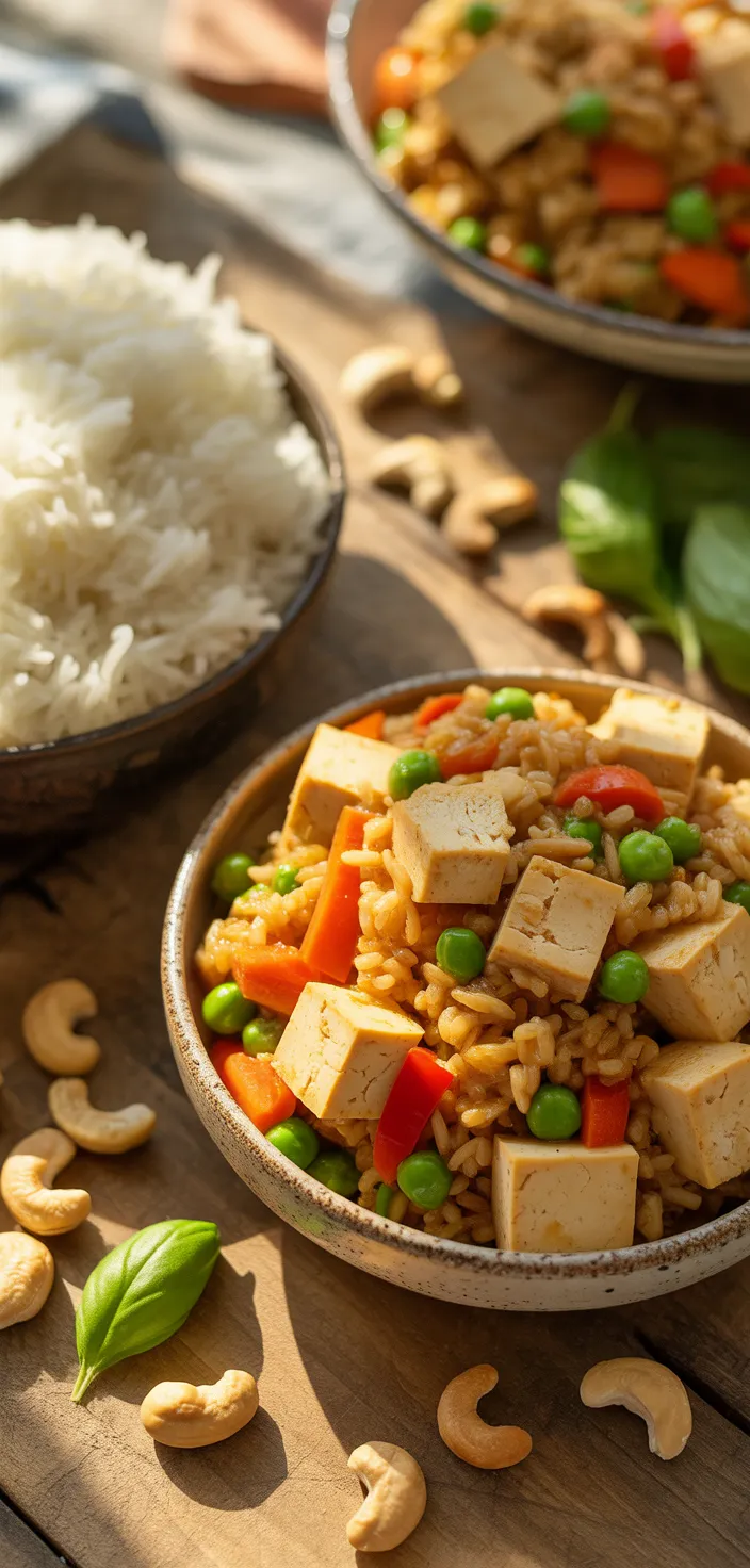 Ingredients photo for Instant Pot Thai Basil Fried Rice (Vegan) Recipe