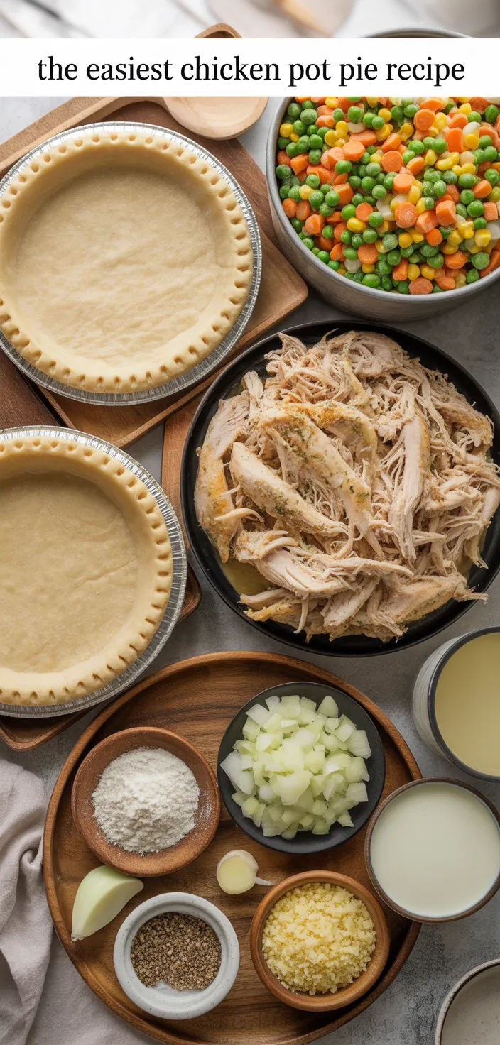Ingredients photo for The EASIEST Chicken Pot Pie Recipe