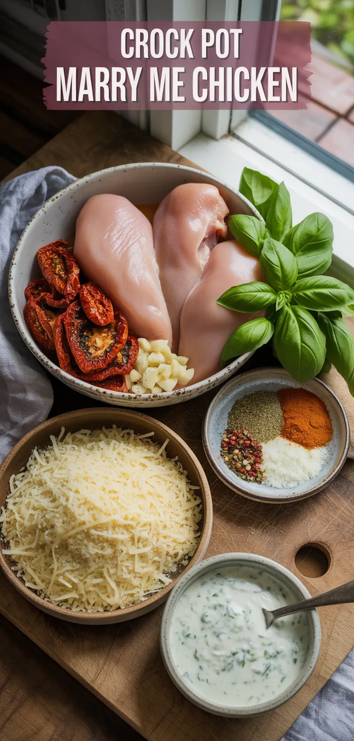 Ingredients photo for CROCK POT MARRY ME CHICKEN Recipe