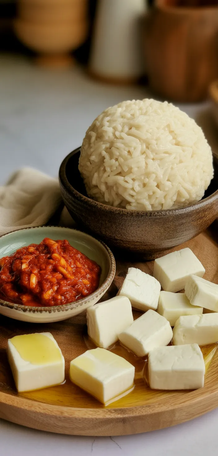 Ingredients photo for Gochujang Cheesy Rice Balls Recipe