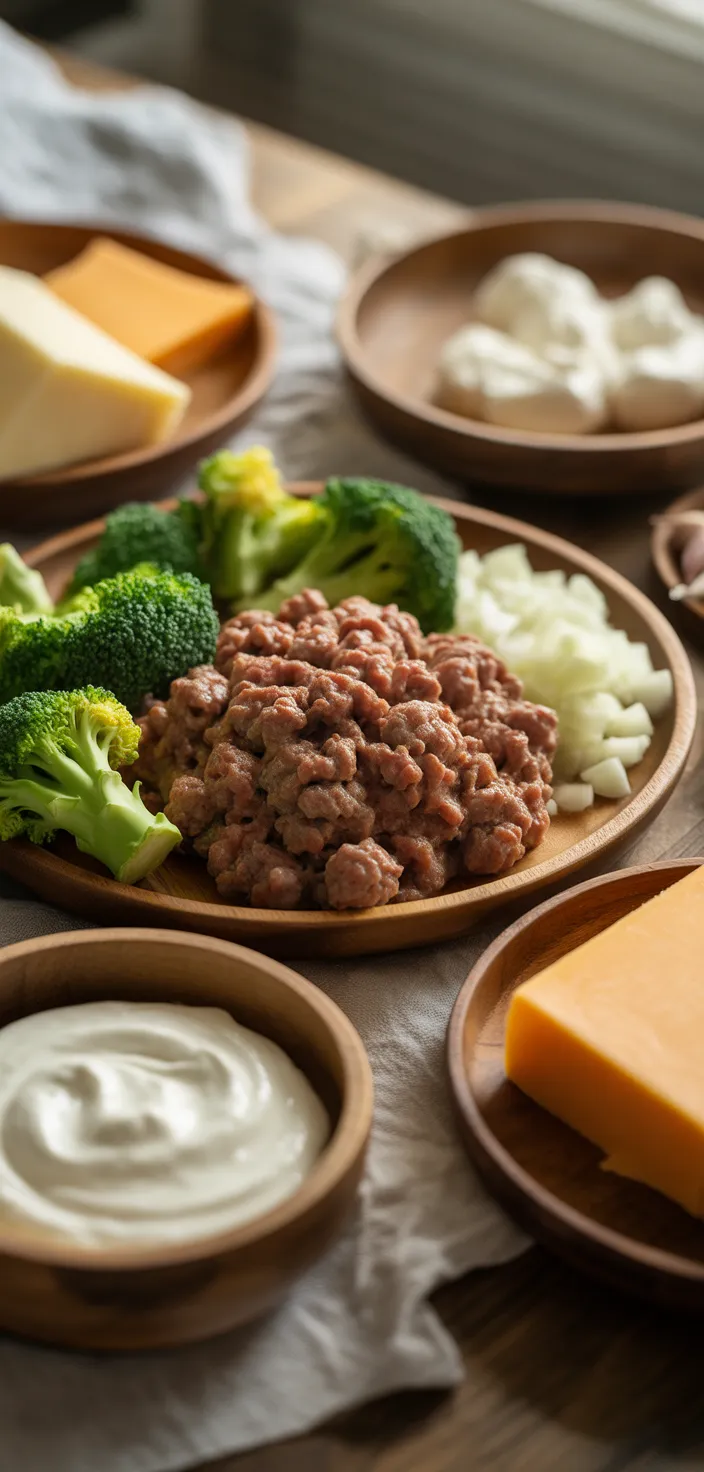 Ingredients photo for Keto Hamburger Broccoli Skillet Is A Quick, Tasty Meal. Recipe
