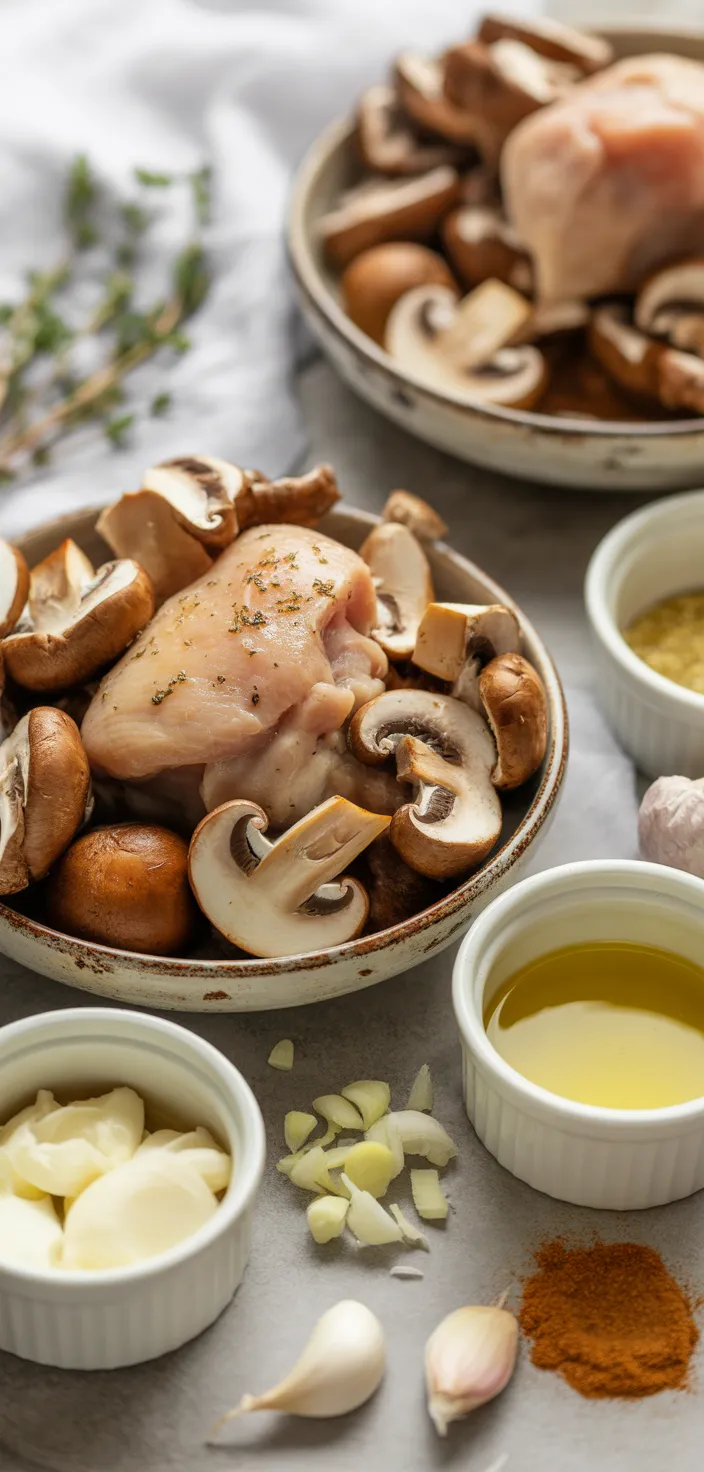 Ingredients photo for Mushroom Chicken Bites Recipe