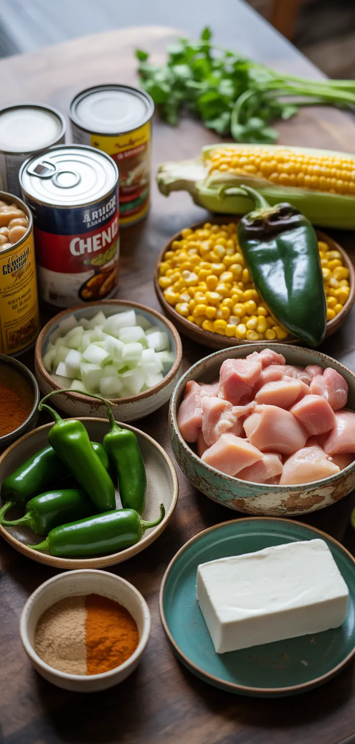 Ingredients photo for Trendy Mexican Street Corn White Chicken Chili Recipe: A Unique Twist On Comfort Food!