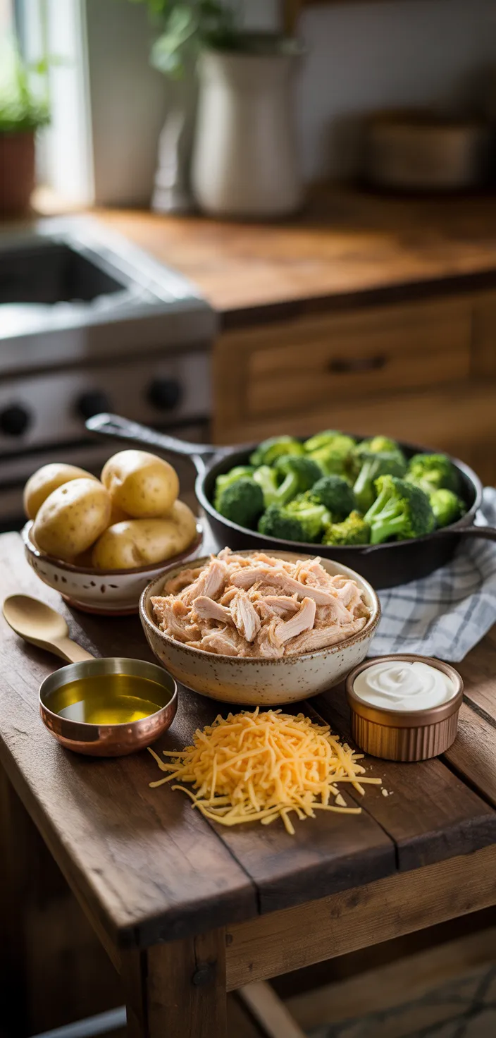 Ingredients photo for Baked Potato Chicken Broccoli Casserole Recipe