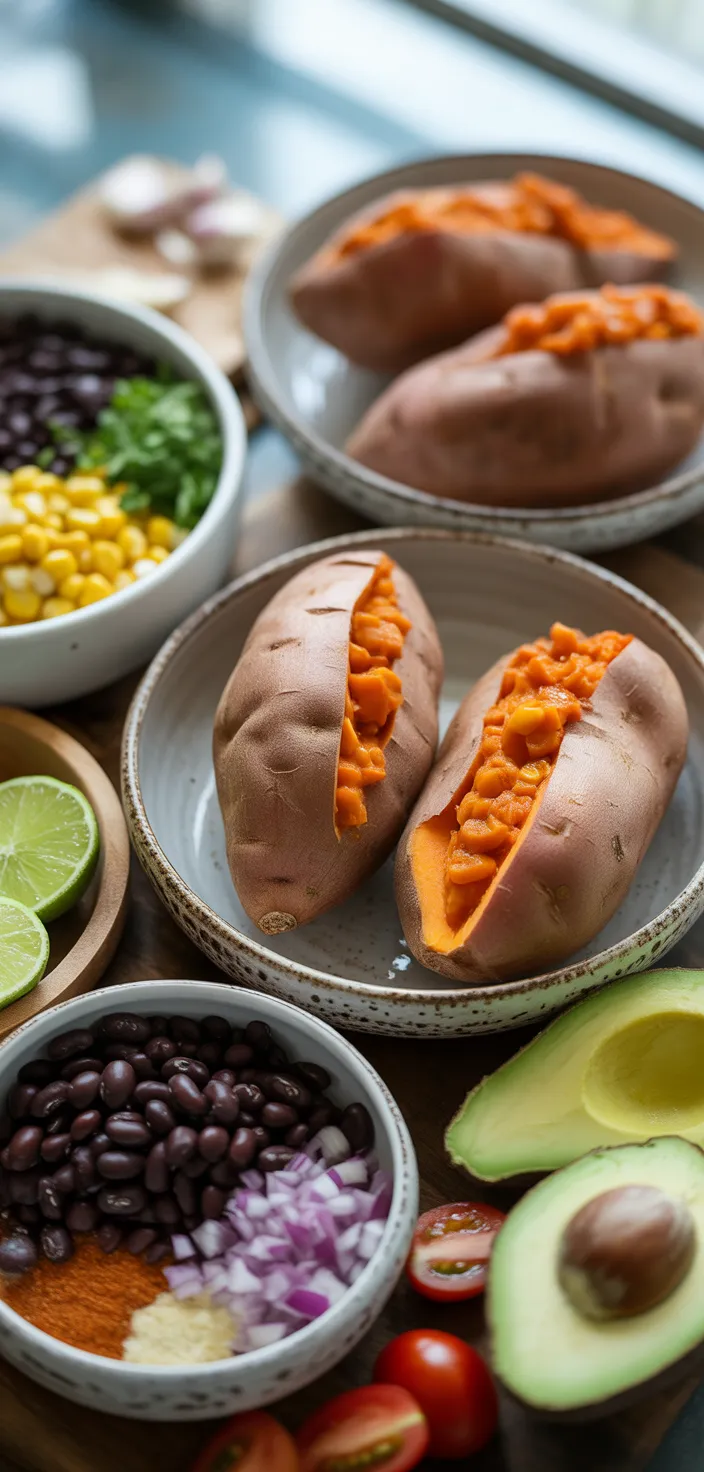 Ingredients photo for Black Bean Stuffed Sweet Potatoes (Vegan) Recipe