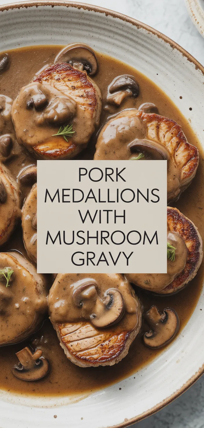 A photo of Pork Medallions With Mushroom Gravy Recipe