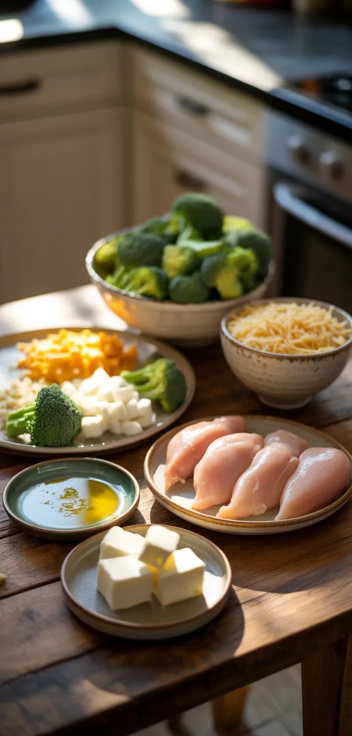 Ingredients photo for Crock Pot Cheesy Broccoli Chicken And Rice Recipe
