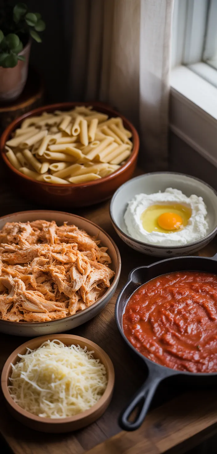Ingredients photo for Easy Chicken Parmesan Casserole Recipe