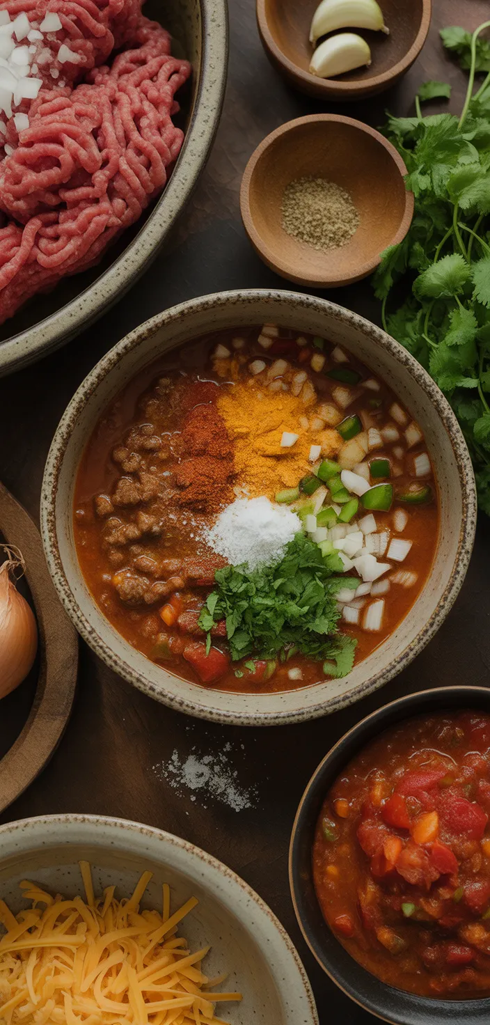 Ingredients photo for Low Carb No Bean Chili Recipe