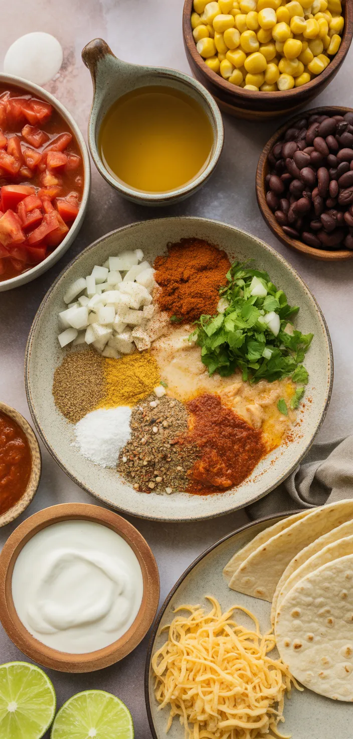 Ingredients photo for Sour Cream Chicken Enchilada Skillet Recipe