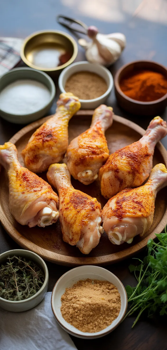 Ingredients photo for The BEST Crispy Baked Chicken Legs Recipe