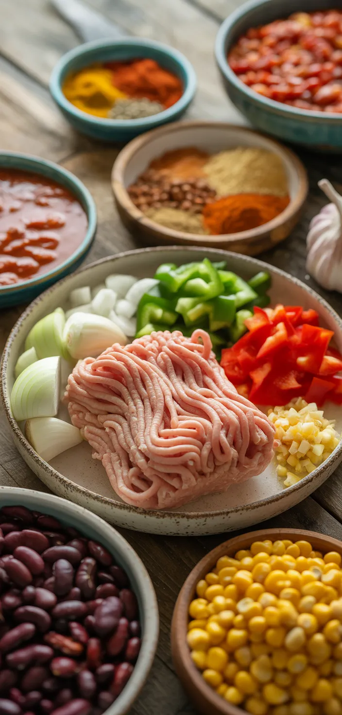 Ingredients photo for The Best Healthy Turkey Chili You'll Ever Eat Recipe