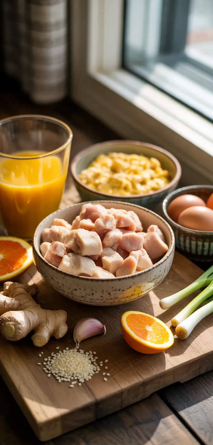 Ingredients photo for Baked Orange Chicken Made With Panda Express Orange Chicken Copycat Sauce With An Easy Baked Recipe