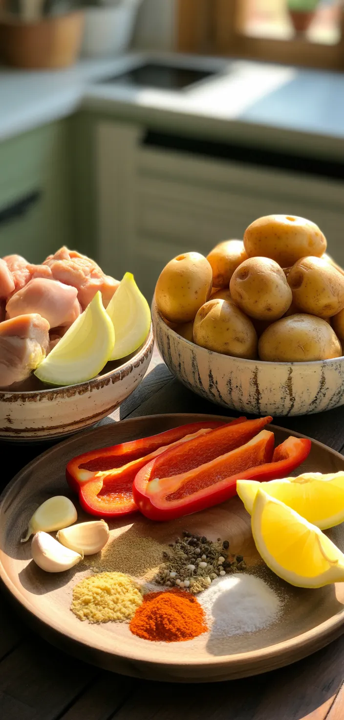 Ingredients photo for Chicken And Potatoes Foil Packets In Oven Recipe
