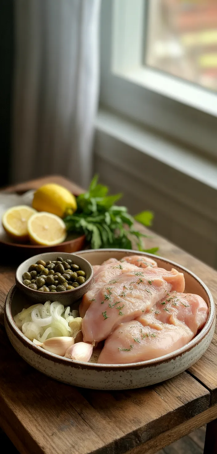 Ingredients photo for Chicken In Lemon Butter Caper Sauce Recipe