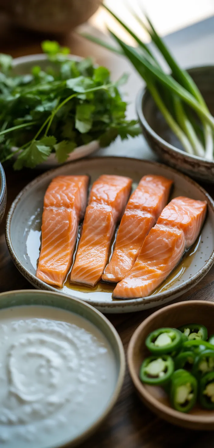 Ingredients photo for Coconut Lime Poached Salmon – A Refreshing, Flavorful Seafood Dish Recipe