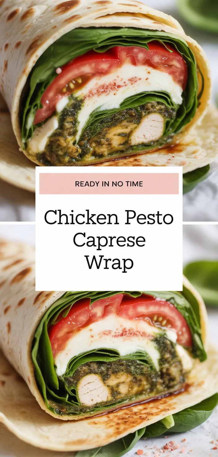 A photo of Chicken Pesto Caprese Wrap Recipe