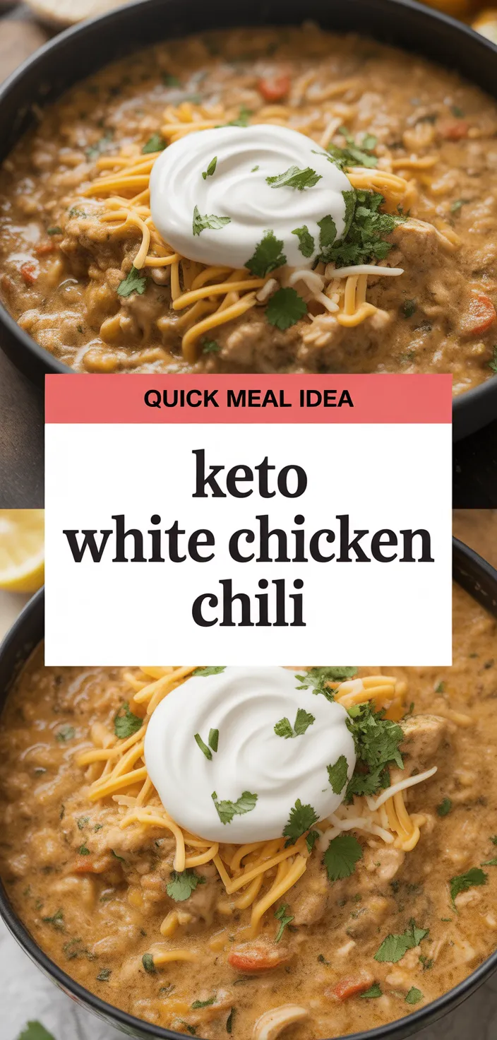 A photo of Creamy Keto White Chicken Chili Recipe