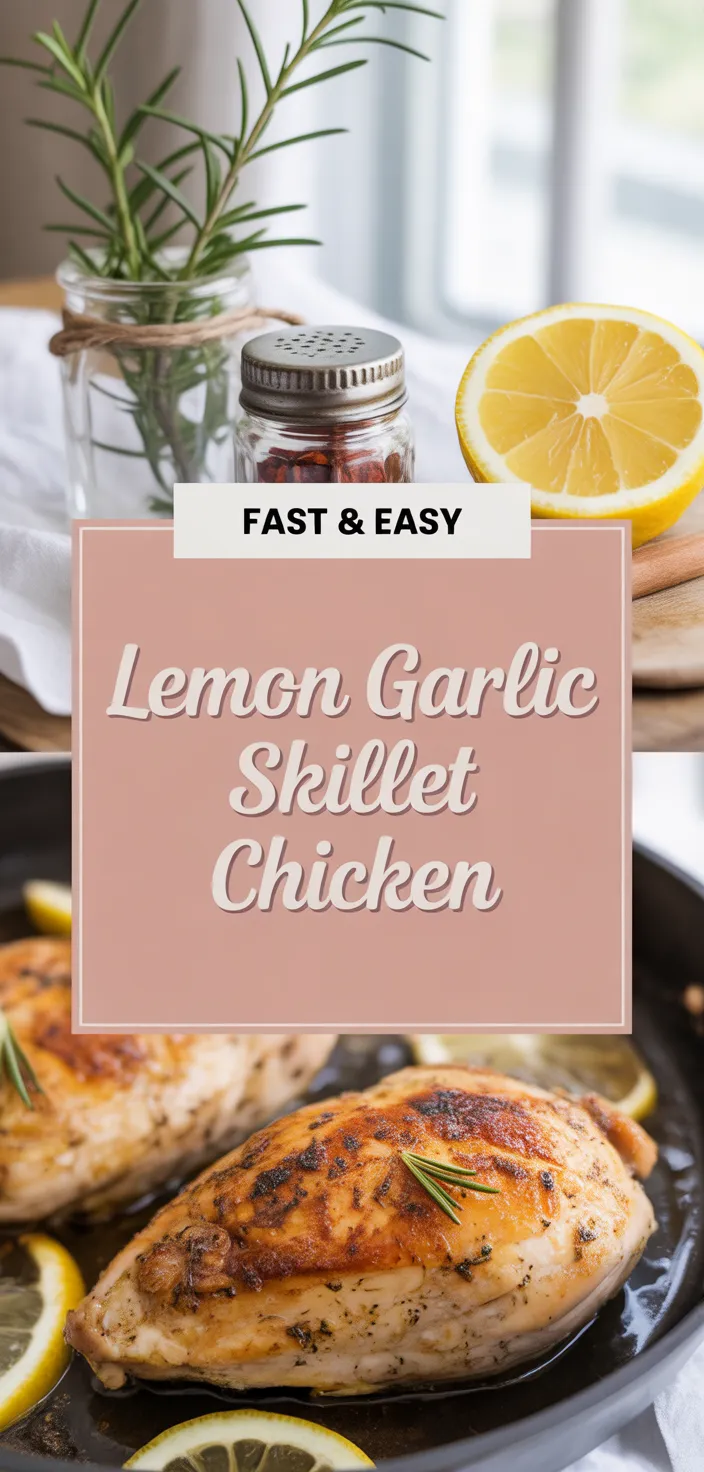 A photo of One Skillet Lemon Garlic Chicken Recipe