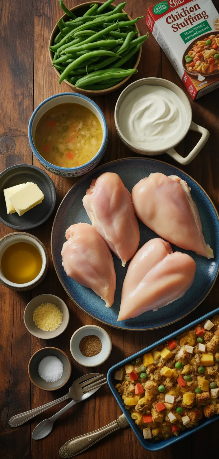 Ingredients photo for Crock Pot Chicken And Stuffing Dinner Recipe