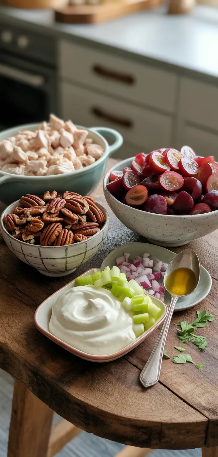 Ingredients photo for Easy Chicken Salad Recipe With Grapes And Pecans