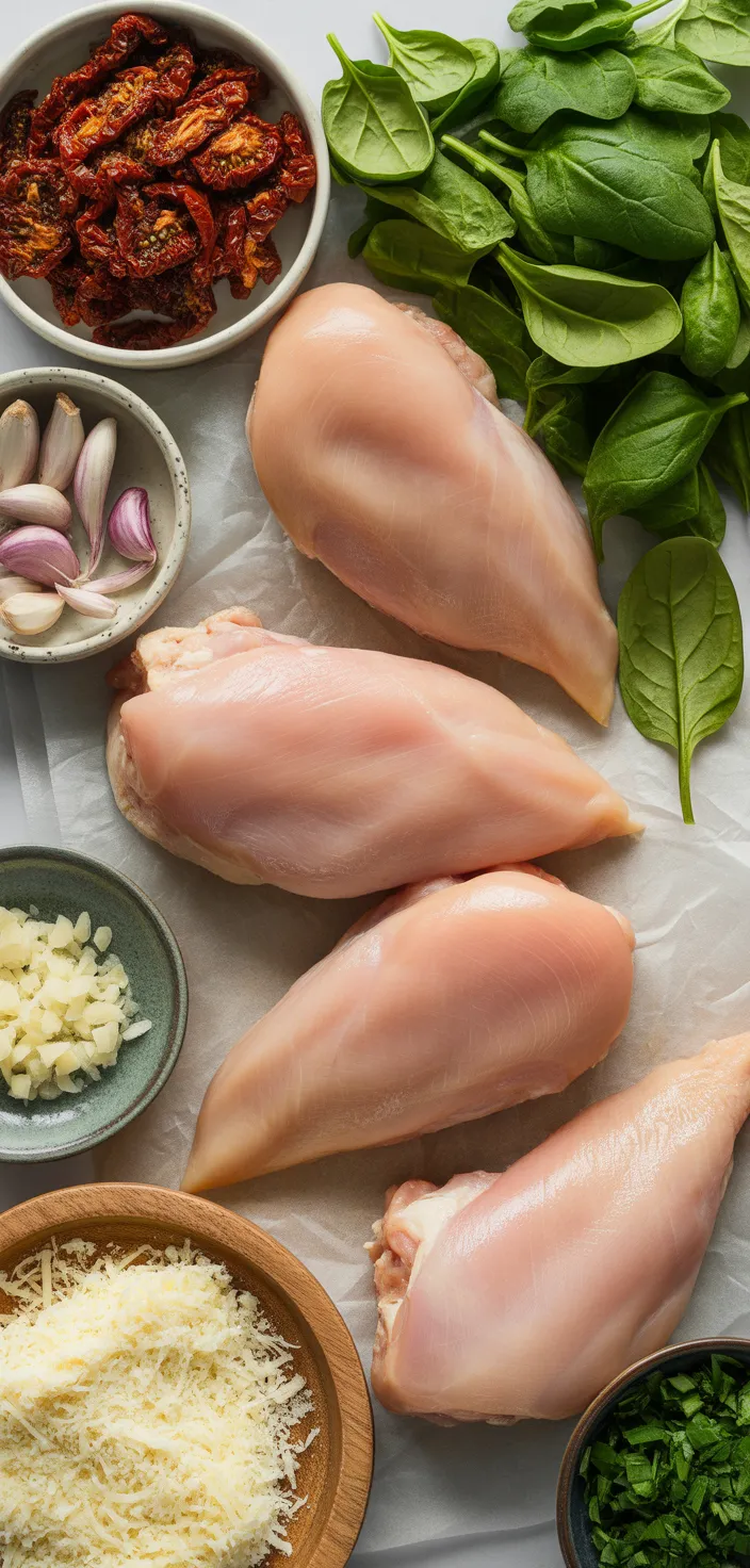 Ingredients photo for Easy Creamy Tuscan Chicken Recipe