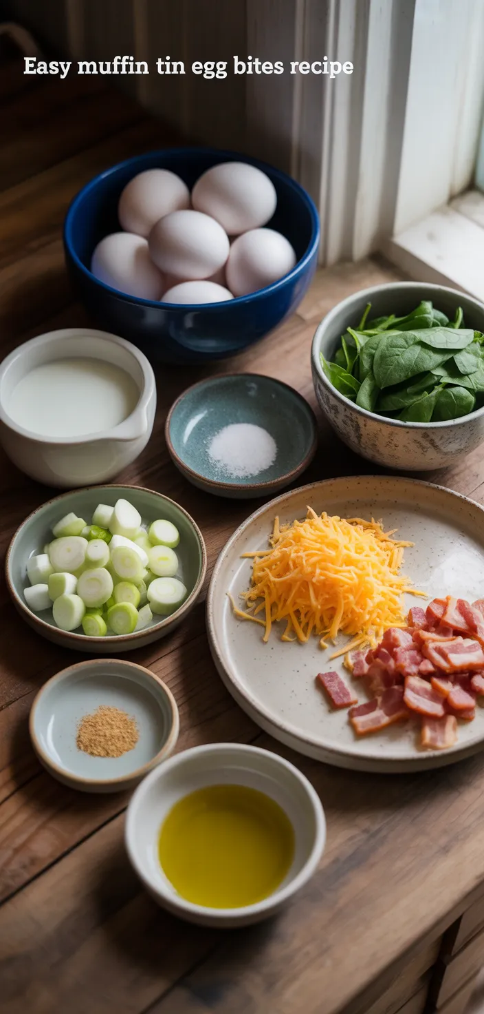 Ingredients photo for Easy Muffin Tin Egg Bites Recipe