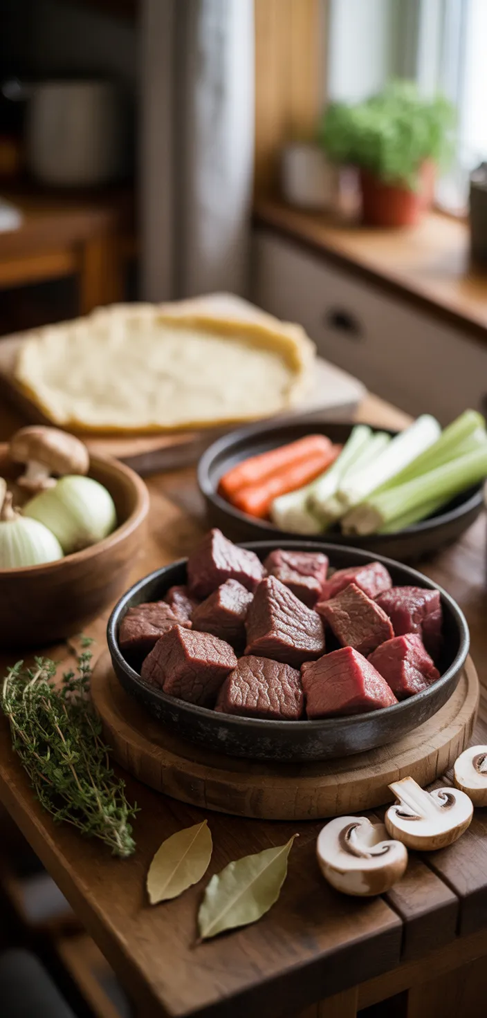 Ingredients photo for Gordon Ramsay’s Scrumptious Steak Pie Recipe
