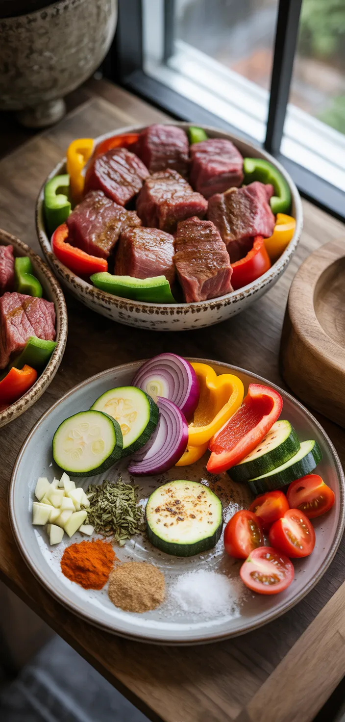 Ingredients photo for Grilled Steak Kabobs Recipe