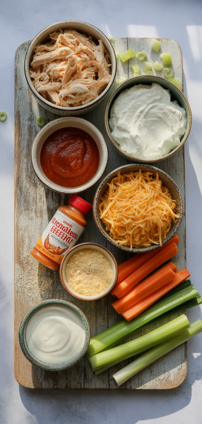 Ingredients photo for Healthy Buffalo Chicken Dip  Recipe