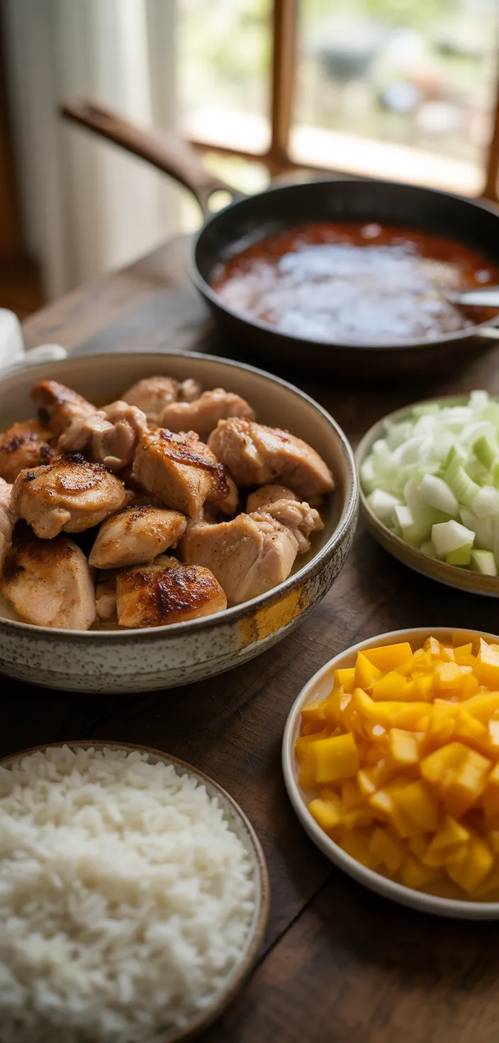 Ingredients photo for Honey BBQ Chicken Rice Recipe