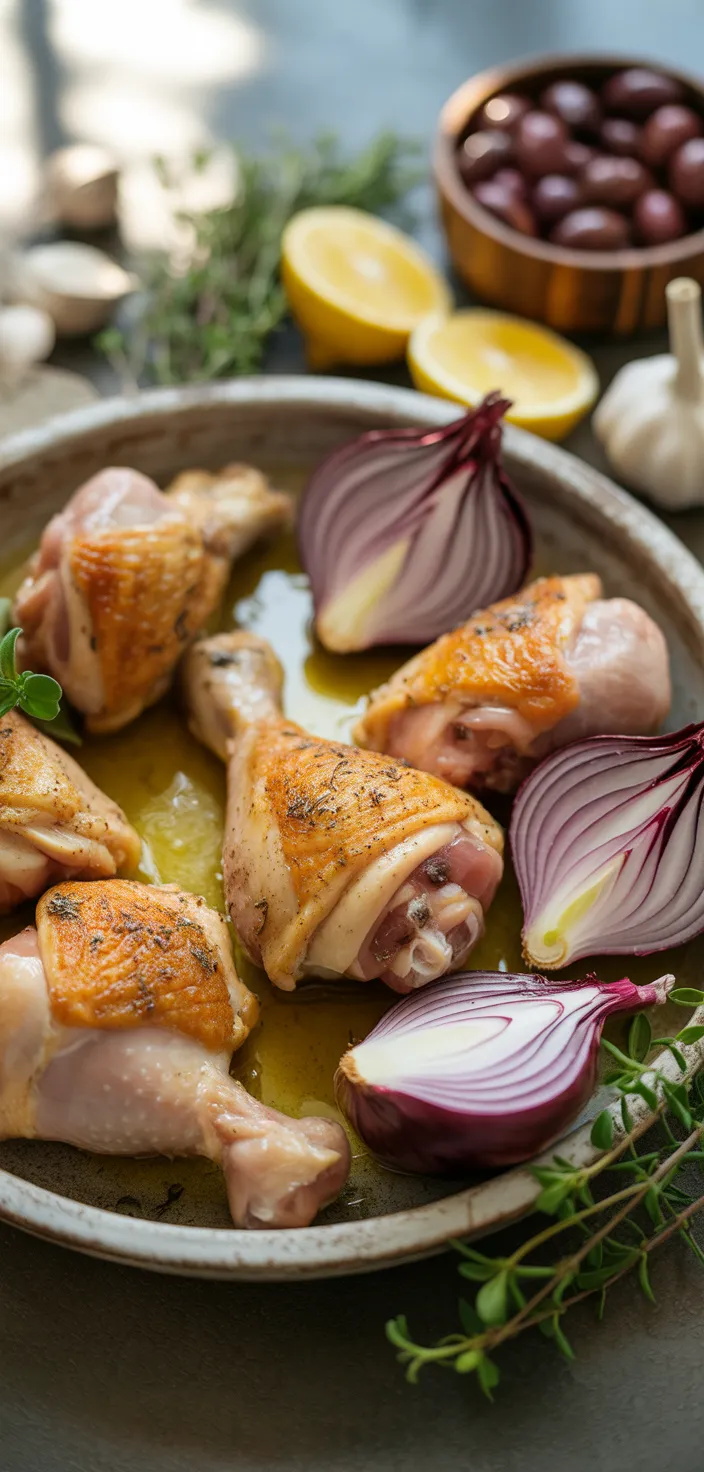 Ingredients photo for Mediterranean Chicken With Lemons And Olives Recipe