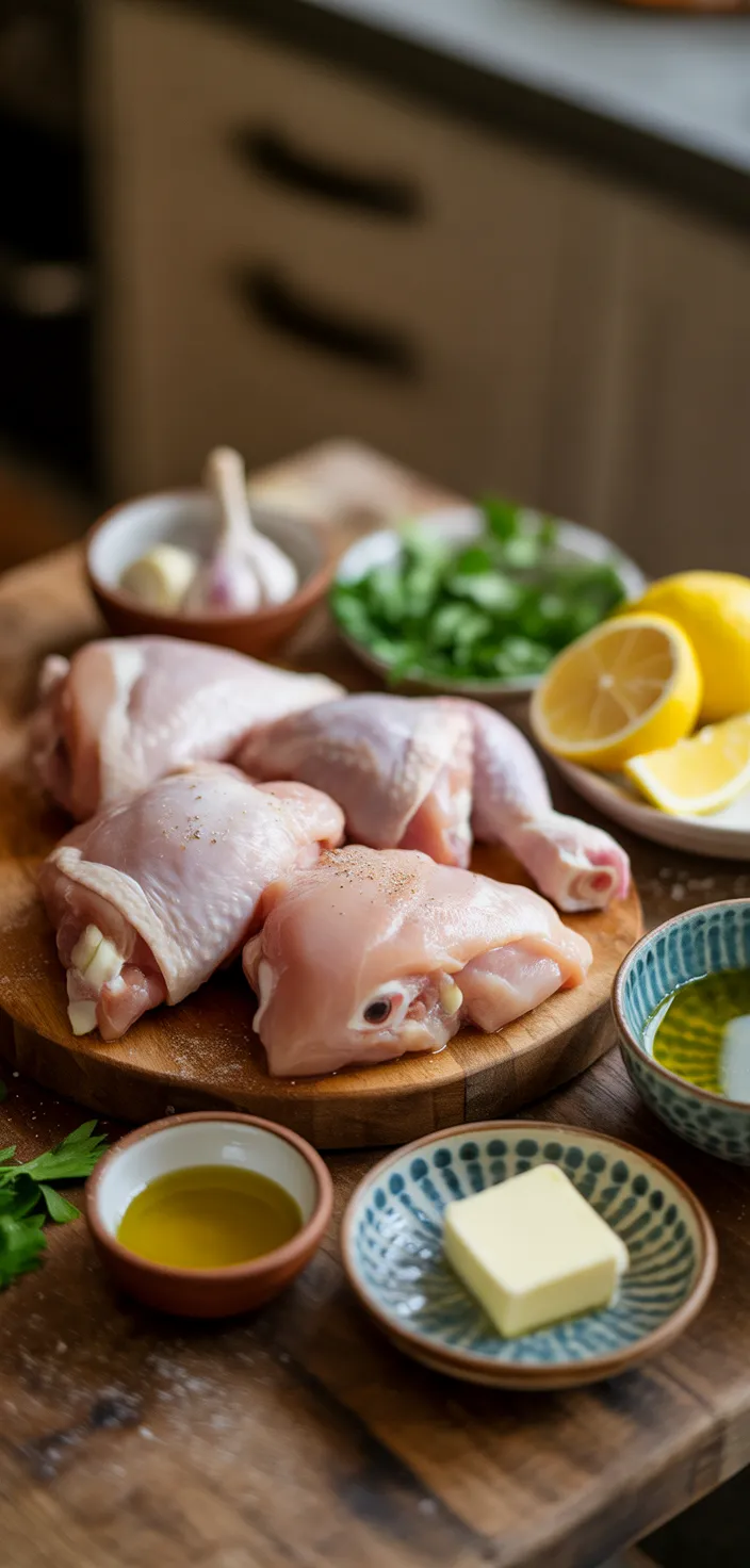 Ingredients photo for One Skillet Lemon Garlic Chicken Recipe