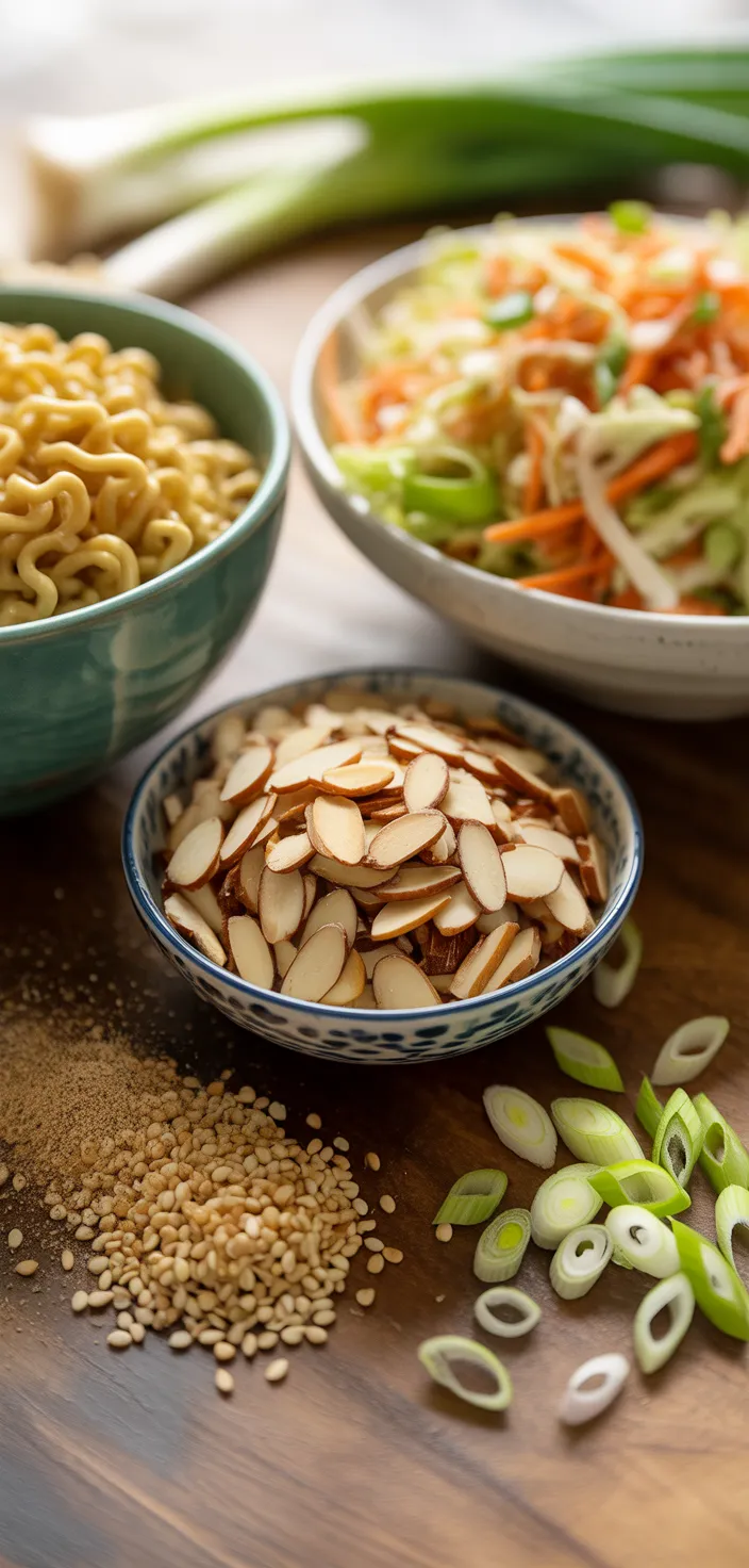 Ingredients photo for Pioneer Woman Ramen Noodle Salad Recipe