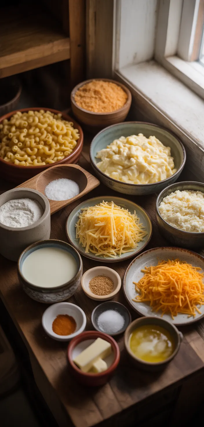 Ingredients photo for SOUTHERN BAKED MAC AND CHEESE Recipe