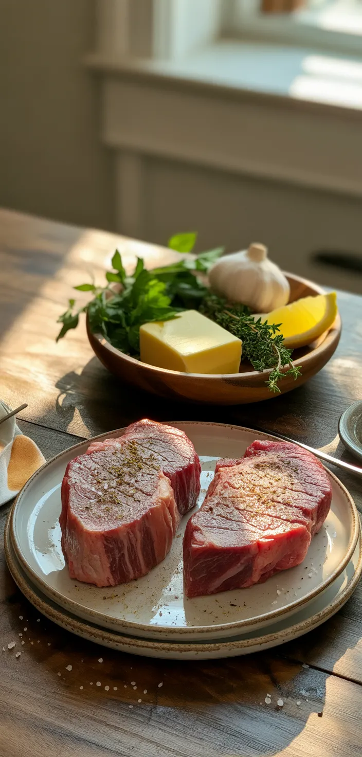 Ingredients photo for Sirloin Steak With Garlic Butter Recipe