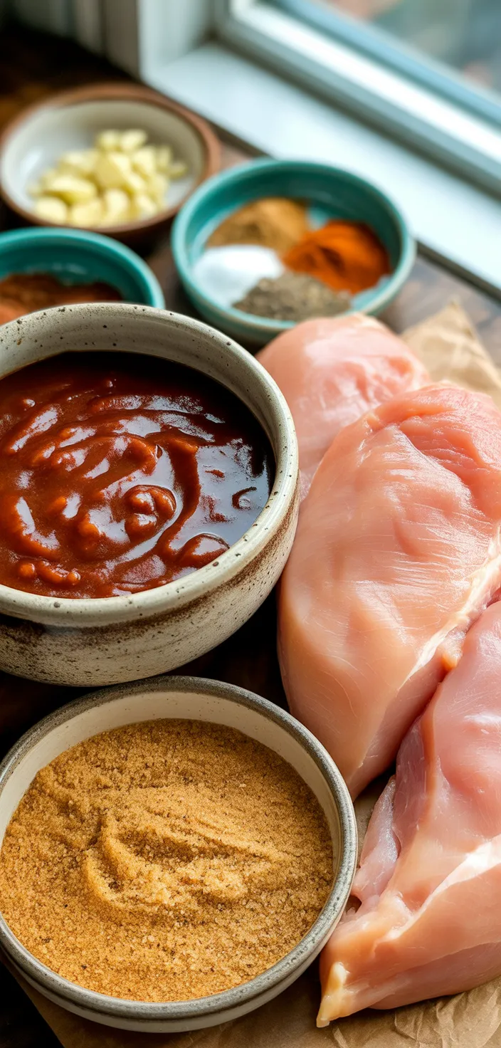 Ingredients photo for Slow Cooker BBQ Chicken Sandwich Recipe