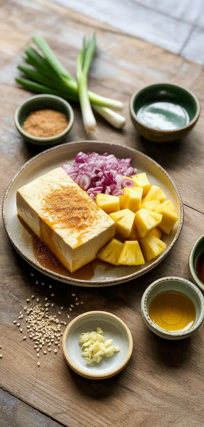 Ingredients photo for Teriyaki Pineapple Tofu Recipe