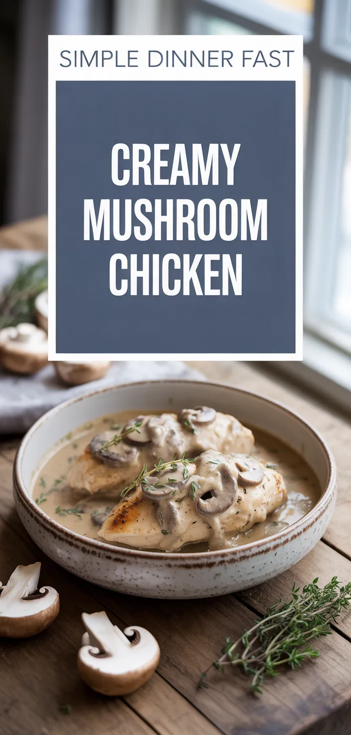 A photo of Creamy Mushroom Chicken Recipe