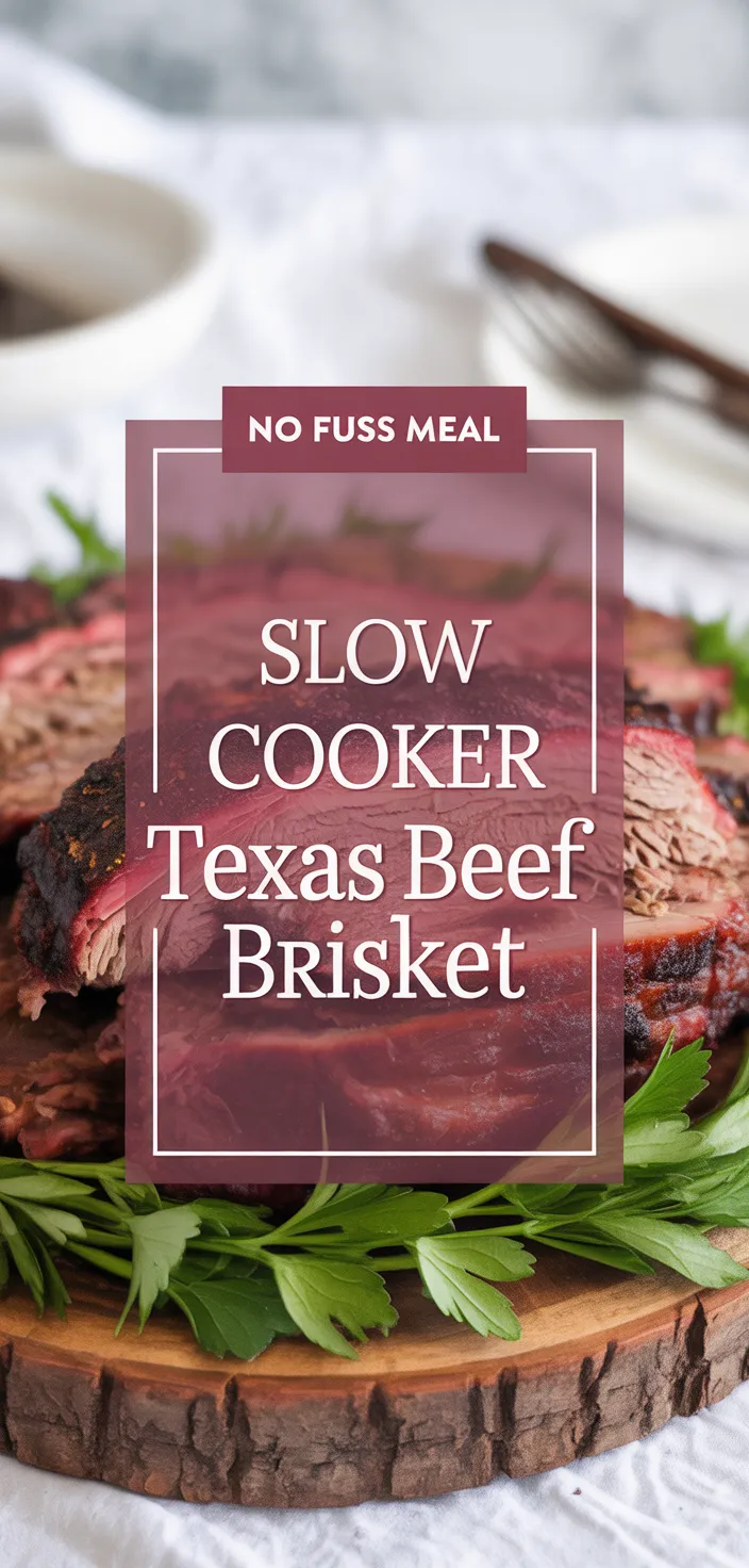 A photo of Slow Cooker Texas Beef Brisket Recipe