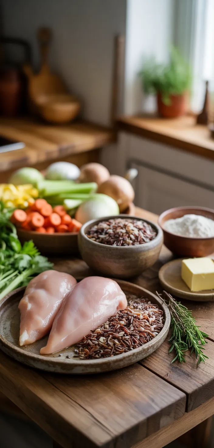 Ingredients photo for Copycat Panera Chicken And Wild Rice Soup Recipe