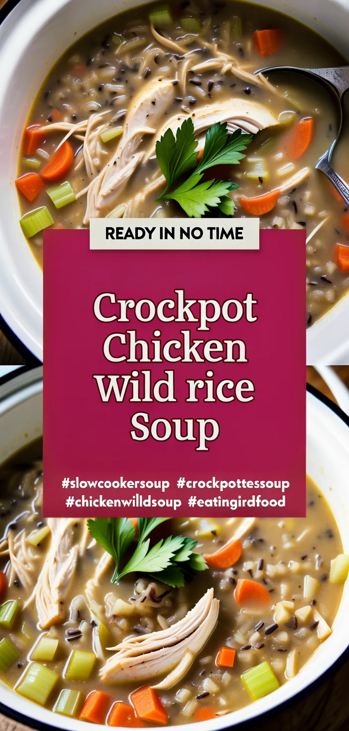 A photo of Crockpot Chicken Wild Rice Soup Recipe